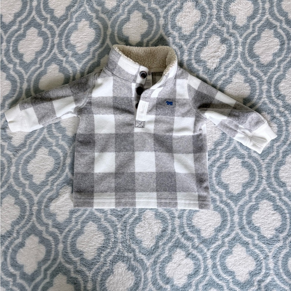 Carter's Gray Plaid Sweater Size 3 Months
